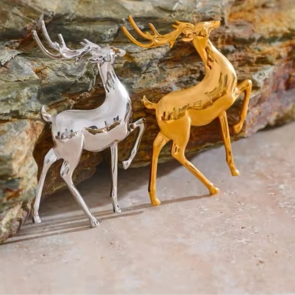 Christmas Reindeer Stainless Steel Waterproof Brooch - Picture 8 of 10